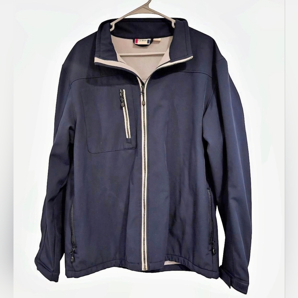 Clique Men's Navy Jacket with Zipper Accents